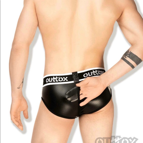 Outtox Black Wrap Rear Briefs-BR141-90-M - Picture 2 of 4